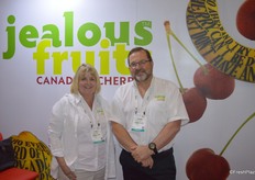 Julie McLachlan and David Geen with Jealous Fruits were busy talking about Canadian cherries.